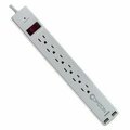 Swe-Tech 3C Surge Protector w/2 USB ports2.4 Amp, Flat Rotating Plug, 6 Outlet, , Plastic, Power Cord 6ft FWTC2007